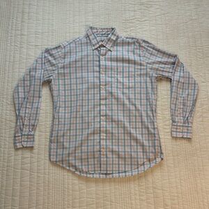 Peter Millar Men's Pink and blue Plaid Shirt